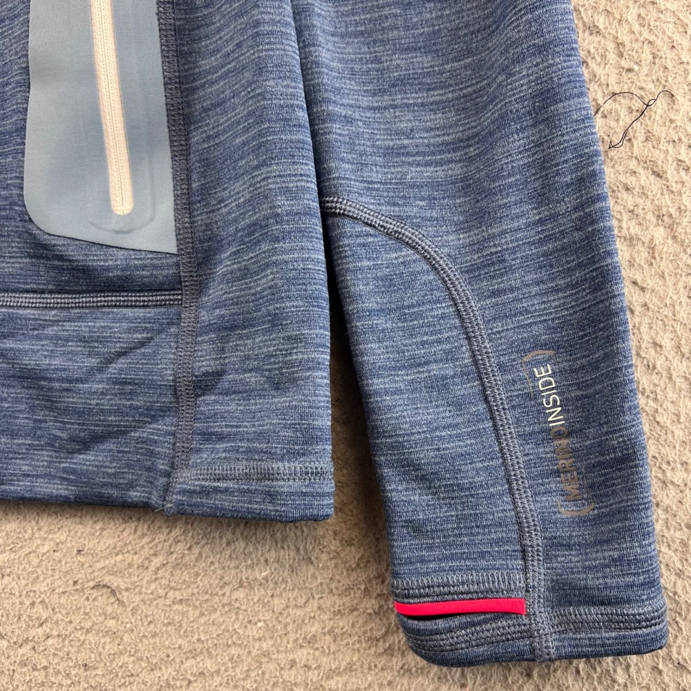 ORTOVOX Fleece Hooded Full Zip Jacket Blue Heathered Women's Small Outdoor - Picture 6 of 11